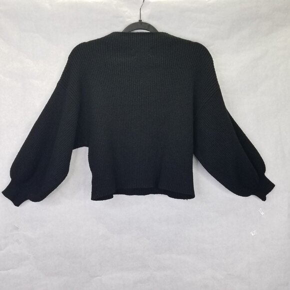 LINE & DOT Revolve Sweater Women's S Black Balloon Sleeve Pullover Rib Knit - Picture 8 of 15